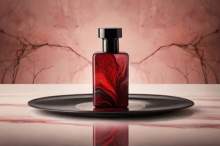 red marble perfume presentation template , cosmetics branding templateの素材