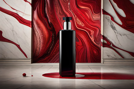 red marble perfume presentation template , cosmetics branding templateの素材