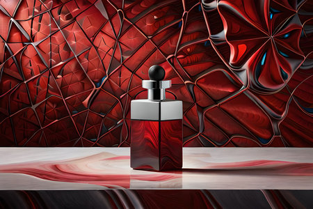 red marble perfume presentation template , cosmetics branding templateの素材