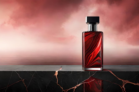 red marble perfume presentation template , cosmetics branding templateの素材