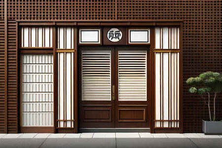 traditional japanese store facade,Japanese restaurant or boutique storefront, Japan. 2d game designの素材