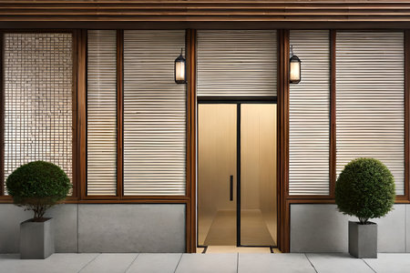 traditional japanese store facade,Japanese restaurant or boutique storefront, Japan. 2d game designの素材