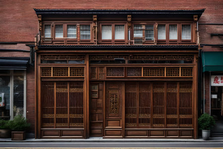 Wooden door of a traditional house in the old town of Seoul, South Koreaの素材