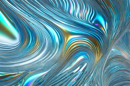 abstract background with smooth lines and waves in blue and yellow colorsの素材