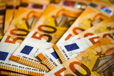 Euro banknotes (currency of the European Union) - selective focus