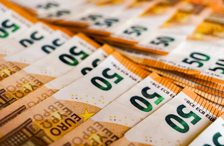 Euro banknotes money (EUR), currency of the European Union