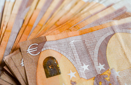 Euro banknotes money (EUR) - currency of European Unionの写真素材