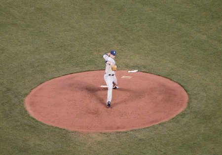 San Francisco Giants vs. San Diego Padres: Padres Pitcher Wade LeBlanc fires a strike, taken at At&T Park San Francisco on MAy 11, 2010.のeditorial素材