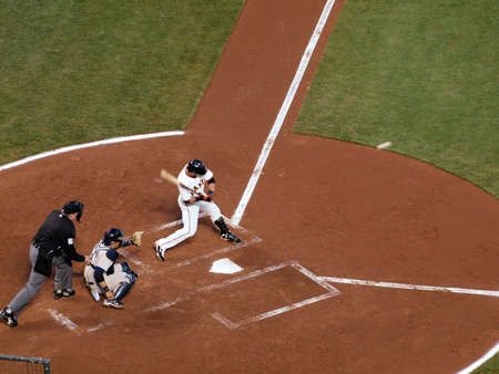 San Francisco Giants vs. San Diego Padres: Giants batter Aaron Rowand takes a swing at a pitch in...