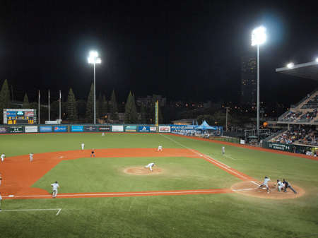 University of Hawaii vs Nevada Baseball: UH Pitcher throws a pitch April 30 2010 at les murakami stadium Manoa Hawaiiのeditorial素材