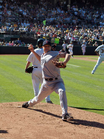 Red Sox vs. A's: Red Sox closer Jonathan Papelbon warms up in bullpen.  September 12 2010 Coliseum...