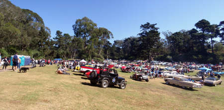 SAN FRANCISCO, CA - OCTOBER 12: Carfest in Golden Gate park featuring all sorts of cars parked on the lawn for people to checkout taken October 12, 2008 at Golden Gate Park San Francisco. のeditorial素材