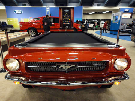 SAN FRANCISCO, CA - NOVEMBER 20: Ford Mustang turned into a Pool table on display at the 53rd San Francisco International Auto Show, on Saturday November 20 2010 San Francisco California.のeditorial素材