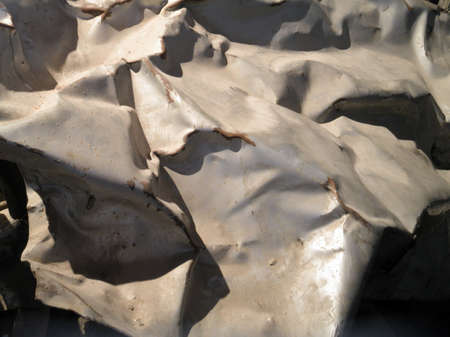 Crushed metal of a car badly damaged