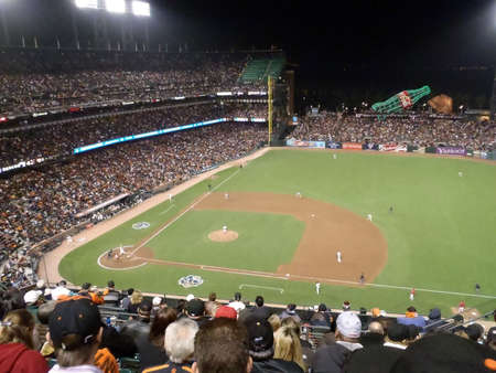 SAN FRANCISCO, CA - OCTOBER 20: Giants batter stands set in batter box preparing for pitch game 4 of the 2010 NLCS game between Giants and Phillies Oct. 20, 2010 AT&T Park San Francisco, CA. のeditorial素材