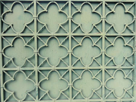 Green Star pattern on Metal Gate good for backgrounds.                               の写真素材