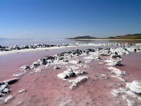 Spiral Jetty inner circles path, Robert Smithsonのeditorial素材