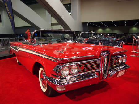 SAN FRANCISCO, CA - NOVEMBER 23: Red Classic Muscle Car on Display at the 54rd International Auto Show November 23 2011 San Francisco.のeditorial素材