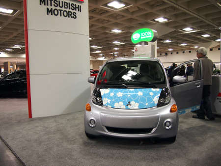 SAN FRANCISCO, CA - NOVEMBER 23 Mitsubishi Motors 100% Electric Vechicle on display at the 54rd International Auto Show November 23 2011 San Francisco. のeditorial素材