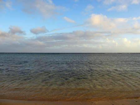 Calm water of the paciifc ocean on the shore of Kahala Beach of Oahu, Hawaii                       の写真素材