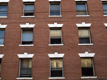 Red Brick Building with Rows of Windows in San Francisco, California.の写真素材