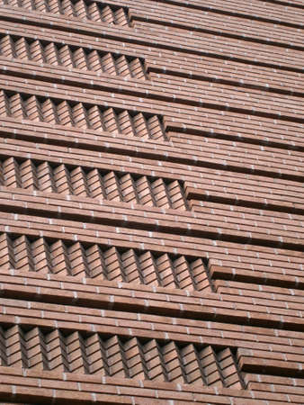 Red Brick pattern side of building in San Francisco, California.の写真素材