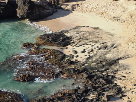 Secret Beach - Oahu, Hawaii viewed from above.
