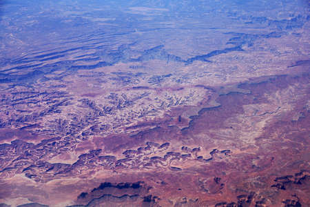 Aerial View of Southwest USA Country Side Landscape from high above.の写真素材