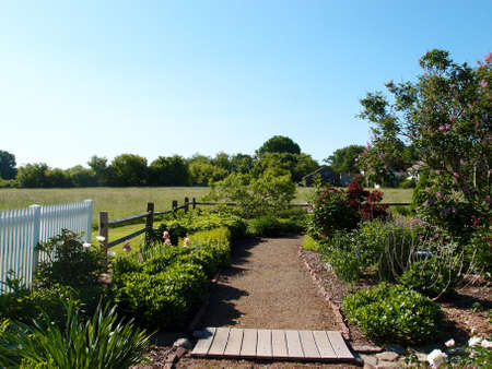 Path in Garden in Lebanon,  Connecticut. USAの写真素材
