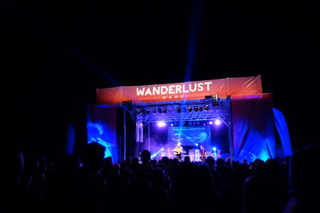 NORTH SHORE, HAWAII - FEBRUARY 28: Brett Dennen performs on stage during a evening concert at...