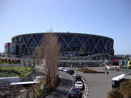 OAKLAND, CA - APRIL 8: Oracle Arena in Oakland on April 8â, â2010. The Oracle Arena is a multi-purpose sports and concert venue which is home to the Golden State Warriors of the NBA.のeditorial素材