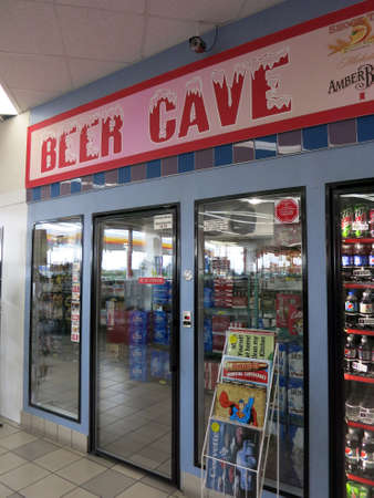 UTAH - JUNE 30: Beer Cave inside convenience store on June 30, 2015 in Utah.のeditorial素材