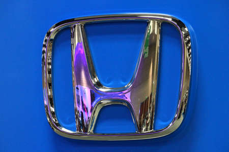 HONOLULU - MARCH 14:  HONDA, car manufacturer logo at 2015 First Hawaiian International Auto Show ...