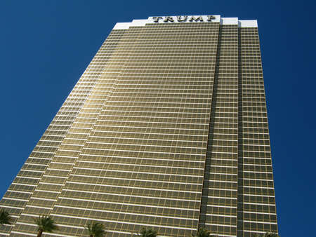 LAS VEGAS, NV - SEPTEMBER 5: Iconic Trump Hotel with Palm trees in foreground taken September 5,...