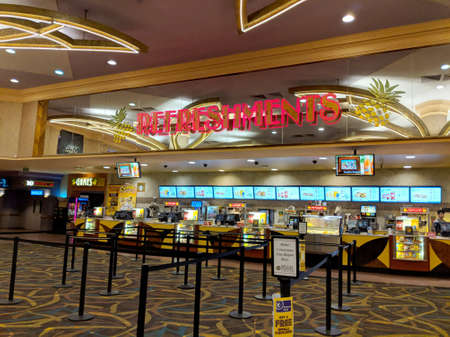 Honolulu - June 3, 2018: Refreshments Stand at Regal Movie Theater in Honolulu, Hawaii.