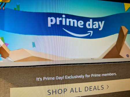 Honolulu -  July 17, 2018:   Amazon Prime Day on Computer Screen.  Prime Day is Amazonâ€™s...