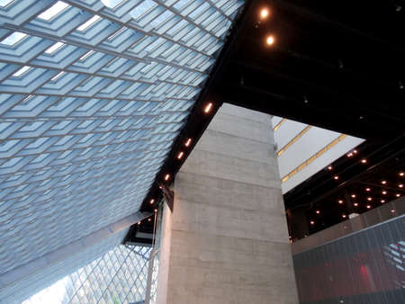 Seattle on June 25, 2016:   Inside the Public Library. The Seattle Central Library opened in 2004 and was designed by Rem Koolhaas and Joshua Prince-Ramus.のeditorial素材