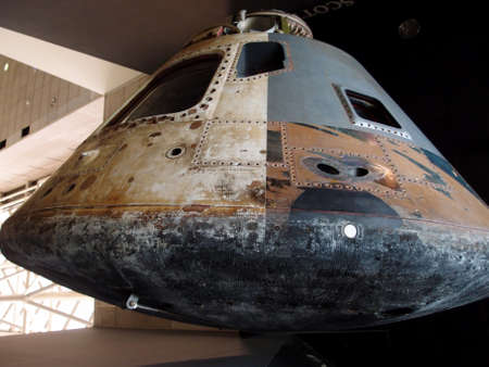 Washington DC, USA - June 11,2014,: Apollo Moon Capsule and Heat Shield from Mission display in the National Air and Space museum in Washington which holds the largest collection of historic aircraft and spacecraft in the world.のeditorial素材