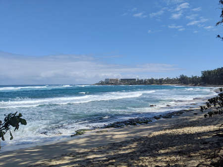 North Shore, Hawaii - March 3, 2019:  Beach at Turtle Bay, Oahu Island North Shore, Hawaii.のeditorial素材