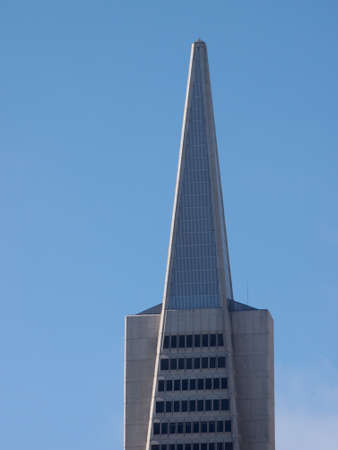 San Francisco - June 16, 2013: Top of Transamerica Pyramid in downtown of San Francisco City, California.のeditorial素材