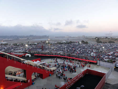 San Francisco - September 3, 2011:  Candlestick Entrance and Parking lot as people leave after game...