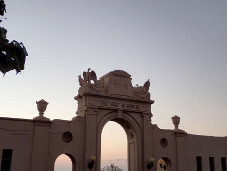 Waikiki -  January 13, 2015:  The Waikiki Natatorium War Memorial at dusk which is a war memorial in Honolulu, Hawaii, USA, built in the form of an ocean water public swimming pool. The natatorium was built as living memorial dedicated to "the men and womのeditorial素材
