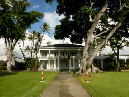 Honolulu - November 14, 2017: Washington Place, Built in 1847, this mansion has been the home of Hawaii's rulers, starting with Queen Lili'uokalani.のeditorial素材
