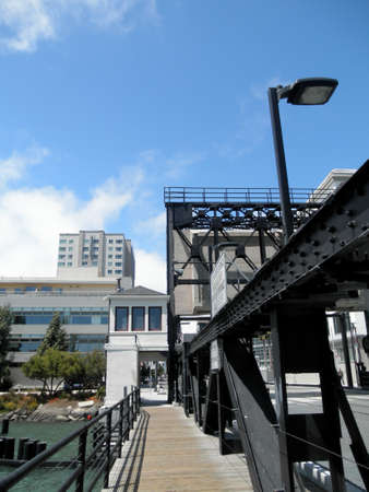 Pedestrian Pathway on 4th street bridge is a Warren truss Bascule bridge over China Basin on Fourth...