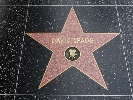 Hollywood, California - October 16, 2019: Comedian David Spade star with Movie Logo on Hollywood Walk of Fame. This star is located on Hollywood Blvd. and is one of 2700 celebrity stars.のeditorial素材