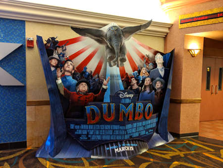 Honolulu - December 18, 2018:  Disney Dumbo Movie Poster inside Regal Theater Dole Cannery.のeditorial素材