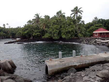 Boat Ramp at Isaac Hale Park on Big Island, Hawaii.の写真素材