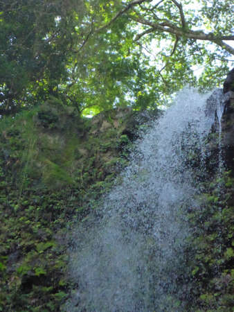 Close-up of Waterfall in Hooleipalaoa Gulch in Puako, Hawaii, United States.の写真素材