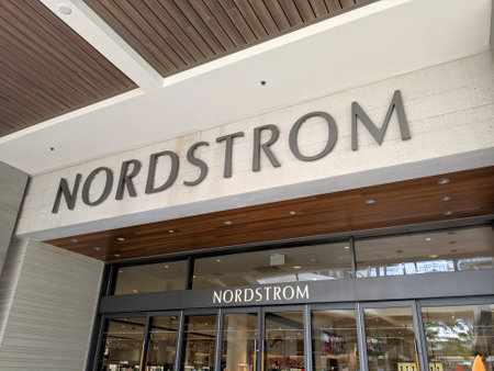 Honolulu - August 30, 2019:  Nordstrom department store sign  at the Ala Moana Center, Nordstrom is a major clothing retailer.のeditorial素材