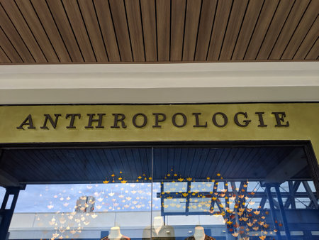 Honolulu - August 30, 2019: Anthropologie store exterior and sign at the Ala Moana Center.のeditorial素材